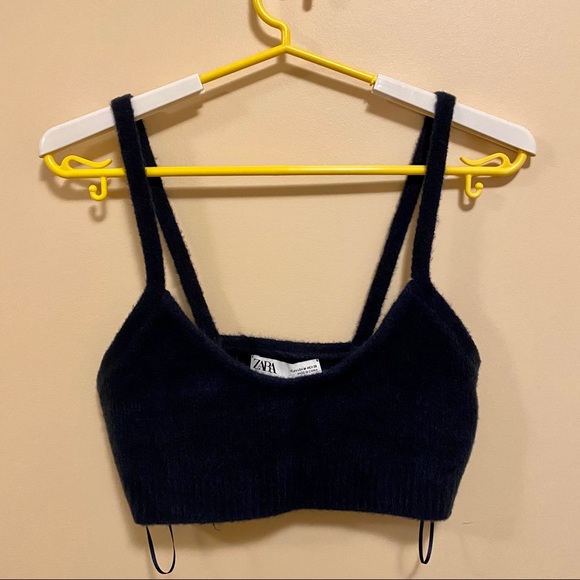 ZARA Navy Blue Sweater & Mini Tank Top Set - Picture 3 of 6